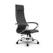 Кресло для руководителя Метта L 1m 42/K_17833_Кожа перфорированная NewLeather – Черный