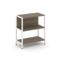 Односекционный стеллаж двухярусный Shelf System SN.STM-211 Тиквуд Светлый/Металл Белый 810×400×879