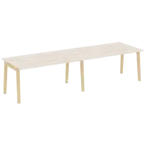 Onix Wood Стол переговорный (2 столешницы) OW.PRG-2.4 Белый бриллиант/Дуб светлый/Белый металл 3160×980×750