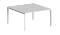 Стол-бенч двойной Sigma / 1200×1238×750 / Металл: 60×30 Белый; Столешница: Дуб темный / SG.241.OD.63.WH