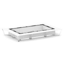 Стол для переговоров прямоугольный Steel Meet MM-PR.B.SP-26K2 / Тиквуд Светлый – Графит Глянец – Нержавеющая Сталь – Хром / 6000×4000×750