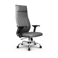Кресло для руководителя Метта L 1m 44M/4D_17833_Кожа перфорированная NewLeather – Темно-бордовый