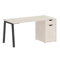 Home Office Стол офисный VR.SP-3-158.1.A Денвер светлый/Белый металл 1580×720×750