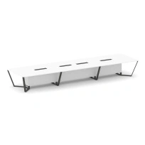 Стол для переговоров прямоугольный Steel Meet KD-PR.B.SP-18 / Тиквуд Светлый – Металл Антрацит / 6000×1600×750