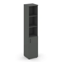 Шкаф для документов высокий узкий правый с глухой дверью Style Project SN.STU-101(R) Акация Лорка – Белый – Черные ручки / 400×400×1982