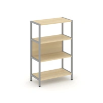 Односекционный стеллаж трехъярусный Shelf System SN.STM-311 Тиквуд Светлый/Металл Серый 810×400×1246