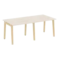 Onix Wood Стол переговорный (2 столешницы) OW.PRG-2.1 Белый бриллиант/Дуб светлый/Белый металл 1960×980×750