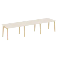 Onix Wood Стол переговорный (3 столешницы) OW.PRG-3.2 Белый бриллиант/Дуб светлый/Белый металл 3540×980×750