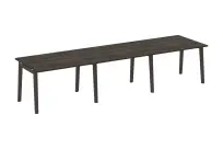 Onix Wood Стол переговорный (3 столешницы) OW.PRG-3.2 Белый бриллиант/Дуб светлый/Белый металл 3540×980×750