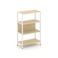 Односекционный стеллаж трехъярусный Shelf System SN.STM-311 Тиквуд Светлый/Металл Белый 810×400×1246
