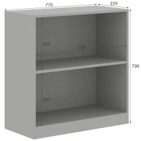 Стеллаж низкий широкий Simple SR-2W Дуб Юкон Модерн 770×359×790
