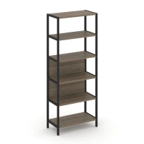 Односекционный стеллаж пятиярусный Shelf System SN.STM-511 Тиквуд Светлый/Металл Черный 810×400×1980