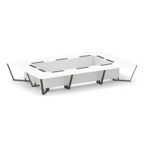 Стол для переговоров прямоугольный Steel Meet KD-PR.B.SP-20K / Тиквуд Светлый – Металл Антрацит / 4800×3200×750