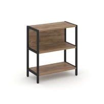 Односекционный стеллаж двухярусный Shelf System SN.STM-211 Тиквуд Светлый/Металл Черный 810×400×879
