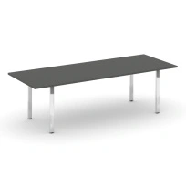 Стол для переговоров без лючка на П-образном металлокаркасе Style Project Direct Lux M-SN-6P.SPRG-258.3 Тиквуд Светлый/Нержавеющая Сталь/Хром 2580×980×750