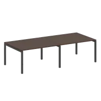 Metal System Quattro Перег. стол (2 столешницы) на П-образном м/к 50БП.ПРГ-2.3 Акация/Антрацит металл 2800*1235*750