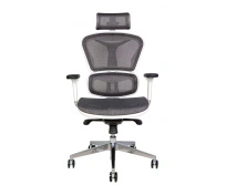 Кресло для руководителя NORDEN Hero white / белый пластик / серая сетка
