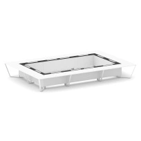 Стол для переговоров прямоугольный Steel Meet KM-PR.B.SP-26K2 / Тиквуд Светлый – Графит Глянец – Металл Белый / 6000×4000×750