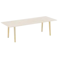 Onix Wood Direct Стол переговорный OW.PRG-25 Белый бриллиант/Дуб светлый/Белый металл 2580×980×750