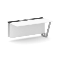 Сектор переговорного стола проходной Steel Meet KM-PR.B.SPPO-16 / Тиквуд Светлый – Графит Глянец – Металл Серый / 1600×800×750