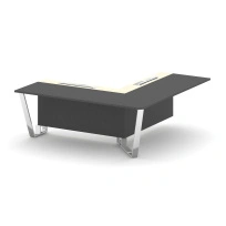 Проходной угловой модуль правый Steel Meet MM-PR.B.SPPOU-20(R) / Тиквуд Светлый – Графит Глянец – Нержавеющая Сталь – Хром / 2000×2000×750