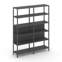 Двухсекционный стеллаж пятиярусный Shelf System SN.STM-521 Вяз Благородный/Металл Антрацит 1590×400×1980