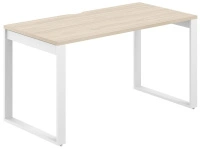 Стол офисный с вырезом Allegro / 1400×600×750 / Профиль О-образный: 70×20 / Металлокаркас: Белый / Столешница: Белый / AG.102.WH.V.72.WH