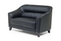 Двухместный диван Райт Вуд Euroforma / Экокожа Euroline / Черный 9100 / 1450×850×920