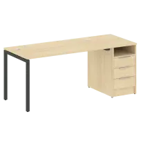 Metal System Quattro Р. ст. с тумбой на П-образном м/к 40БП.РС-СТП-1.3 Акация/Антрацит металл 1812*720*750