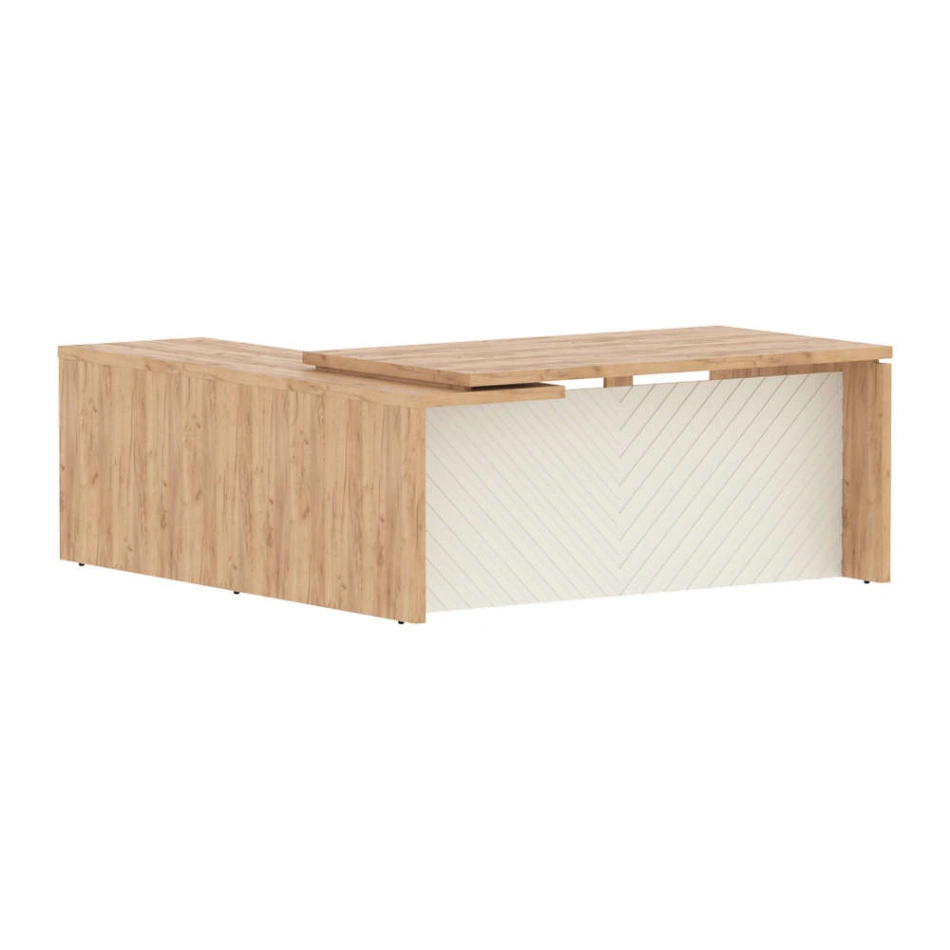Стол руководителя TLCT 1820(R) Дуб Бофорд Z/Латте 1800х2000х750 TORR LUX