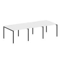 Metal System Quattro Перег. стол (3 столешницы) на П-оразном м/к 40БП.ПРГ-3.1 Акация/Антрацит металл 3000*1235*750