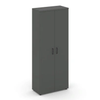 Шкаф для документов высокий широкий с глухими дверьми Style Project SN.STS.E-108 / Акация Лорка – Белый – Черные ручки / 796×400×1982