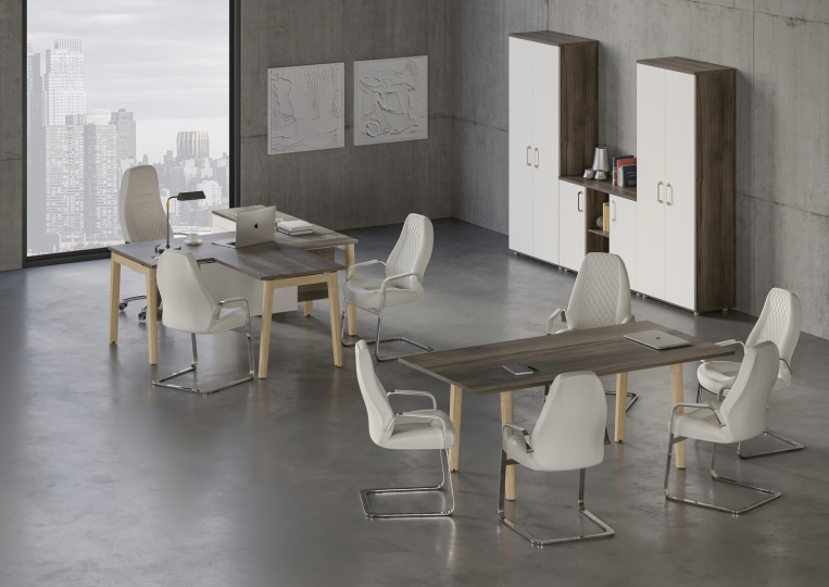 Столы для переговоров Onix Wood Direct цвет Дуб Мали - Дуб Тёмный