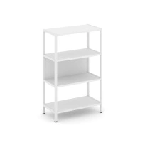 Односекционный стеллаж трехъярусный Shelf System SN.STM-311 Тиквуд Светлый/Металл Белый 810×400×1246