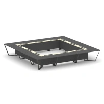 Стол для переговоров квадратный Steel Meet KM-PR.B.SP-24K / Тиквуд Светлый – Графит Глянец – Металл Антрацит / 4800×4800×750