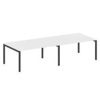 Metal System Quattro Перег. стол (2 столешницы) на П-образном м/к 50БП.ПРГ-2.4 Акация/Антрацит металл 3200*1235*750