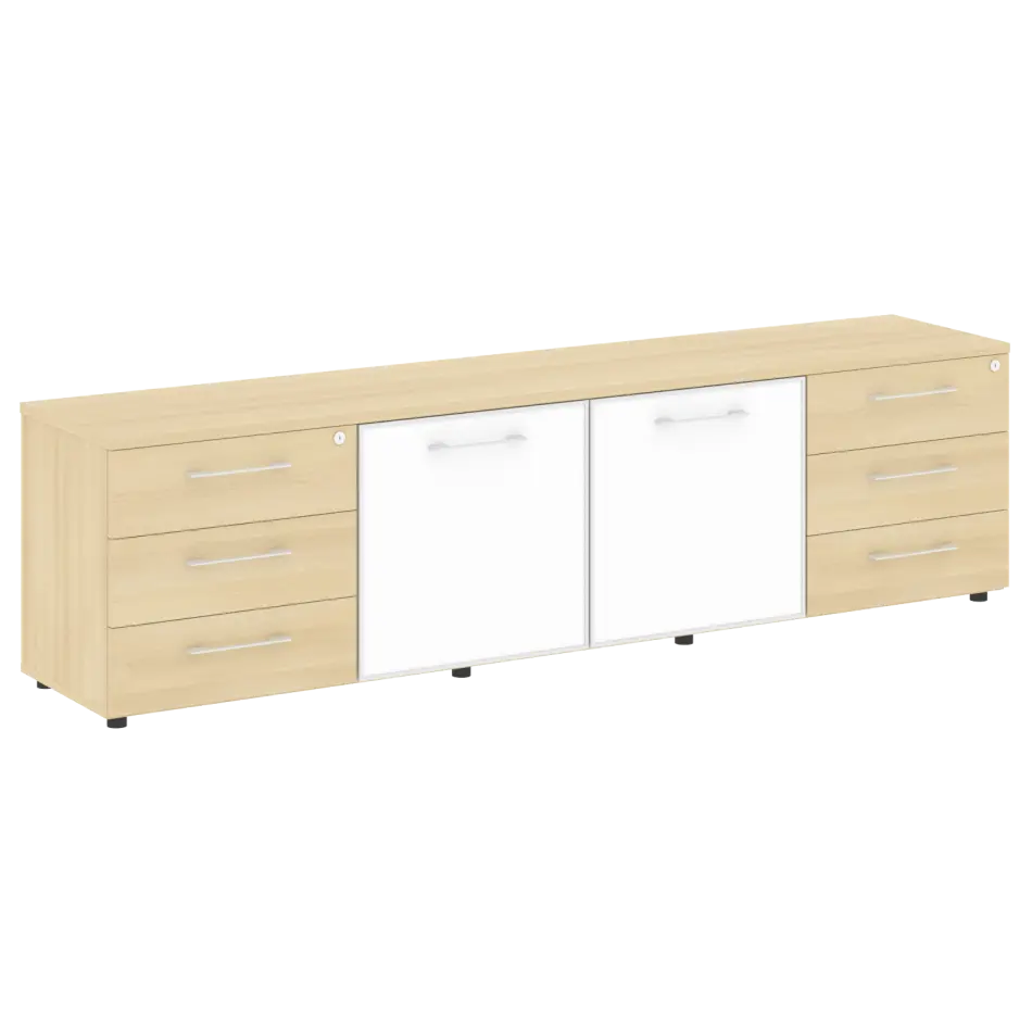 Тумба модульная LT.TS-4.2 white Yalta / Акация – Стекло white 2188×450×580