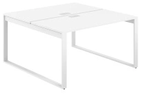 Стол-бенч с лючком Allegro / 1600×1438×750  / Профиль О-образный: 70×20 Белый / Столешница: Белый / AG.136.WH.L.72.WH