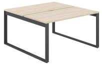 Стол-бенч с вырезом Allegro / 1200×1438×750  / Профиль О-образный: 70×20 Антрацит / Столешница: Белый / AG.134.WH.V.72.AN