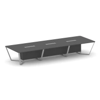 Стол для переговоров прямоугольный Steel Meet KD-PR.B.SP-16 / Тиквуд Светлый – Металл Серый / 4800×1600×750