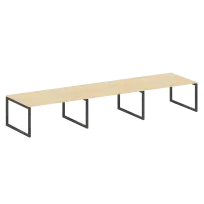 Metal System Quattro Перег. стол (3 столешницы) на О-оразном м/к 50БО.ПРГ-3.4 Акация/Антрацит металл 4800*1235*750