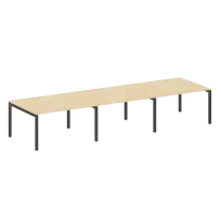 Metal System Quattro Перег. стол (3 столешницы) на П-оразном м/к 50БП.ПРГ-3.3 Акация/Антрацит металл 4200*1235*750