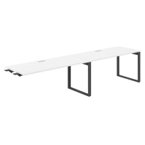 Стол-бенч комбо s-b-s с лючком Allegro / 3200×800×750 / Профиль О-образный: 70×20 Антрацит / Столешница: Белый / AG.199.WH.L.72.AN