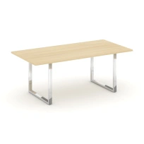 Стол для переговоров без лючка на О-образном металлокаркасе Style Project Direct Lux M-SN-6O.SPRG-198.3 Тиквуд Светлый/Нержавеющая Сталь/Хром 1980×980×750