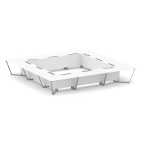 Стол для переговоров квадратный Steel Meet KD-PR.B.SP-24K / Тиквуд Светлый – Металл Серый / 4800×4800×750