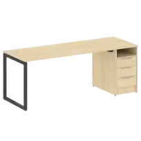 Metal System Quattro Р. ст. с тумбой на О-образном м/к 40БО.РС-СТП-1.4 Акация/Антрацит металл 2012*720*750