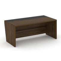 Стол руководителя прямой без тумбы Corner (Корнер) COR.SR-18 Каштан Тоскана/Черный 1800×900×750