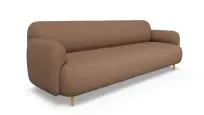 Диван офисный четырехместный Wave Euroforma / Экокожа Nappa / Опоры Металл / Коричневый / 2200×870×740