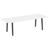 Onix Wood Direct Стол переговорный OW.PRG-25 Белый бриллиант/Дуб светлый/Белый металл 2580×980×750