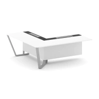 Завершающий угловой модуль левый Steel Meet KM-PR.B.SPZOU-20(L) / Тиквуд Светлый – Графит Глянец – Металл Серый / 2000×2000×750